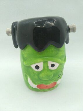 Greenbrier International Ceramic Halloween Frankenstein Lidded Jar